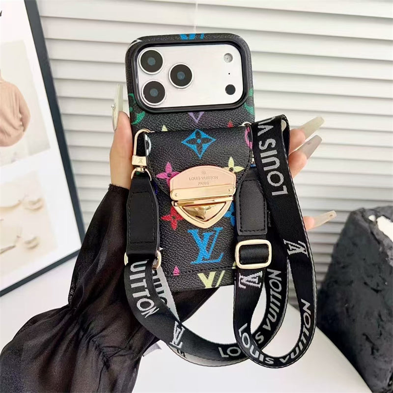 LV Luxury Phone Case with Strape For iPhone 13-17 Series