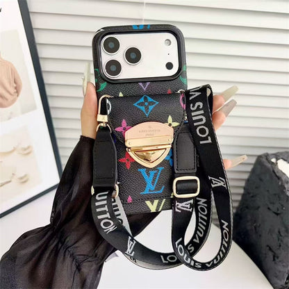 LV Luxury Phone Case with Strape For iPhone 13-17 Series