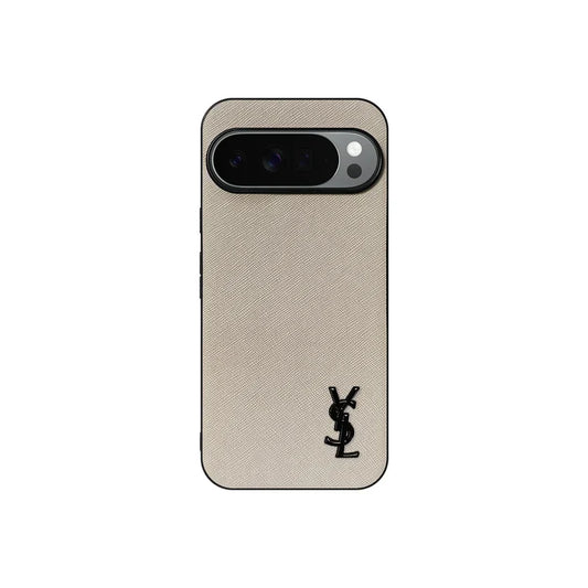 YSL Luxury Leather Case in Classic Beige For Google Pixel