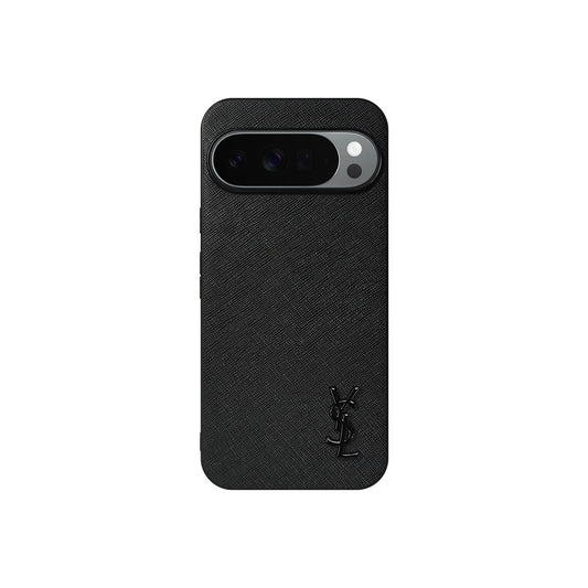 YSL Luxury Leather Case in Classic Black For Google Pixel