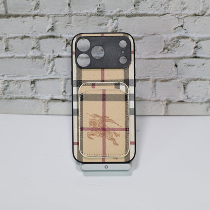 Luxury Brand Card Holder Phone Case For iPhone 12-17
