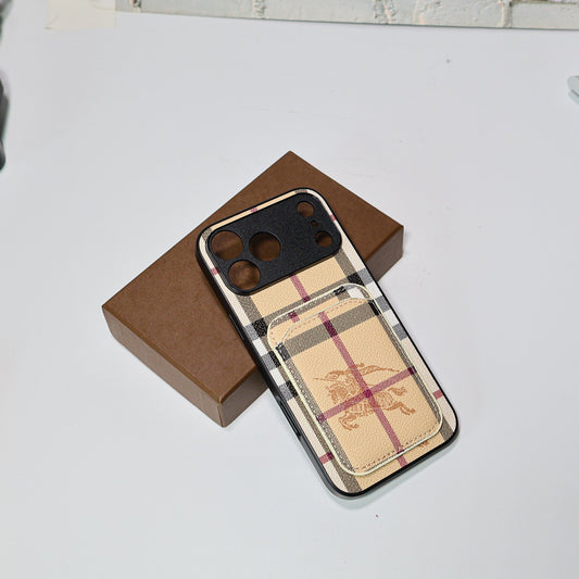 Luxury Brand Card Holder Phone Case For iPhone 12-17