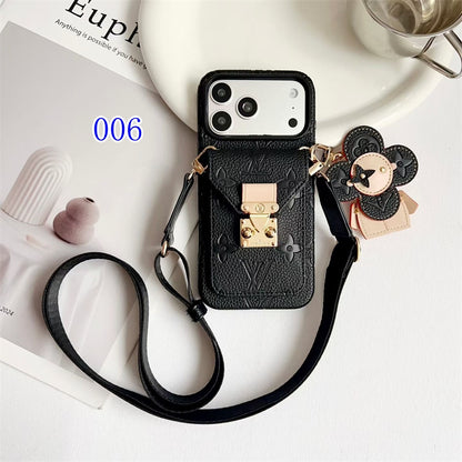 Luxury Monogram Crossbody iPhone Case with Detachable Wallet