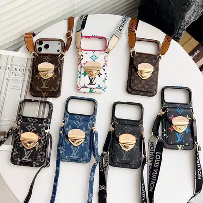 LV Luxury Phone Case with Strape For iPhone 13-17 Series