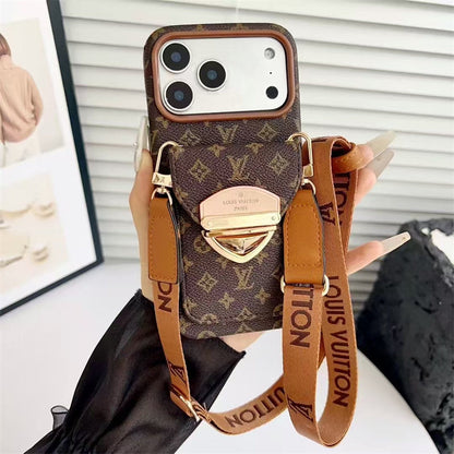 LV Luxury Phone Case with Strape For iPhone 13-17 Series