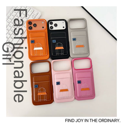Card Holder Hermes Case for iPhone 13-17 Series
