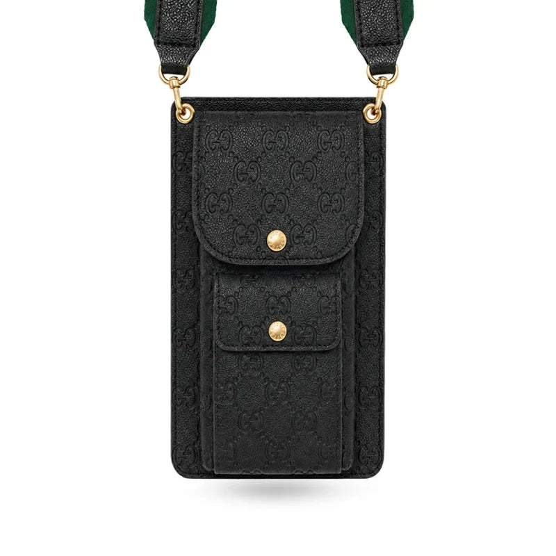 Luxury Gucci Monogram Multi-Pocket Crossbody Phone Bag