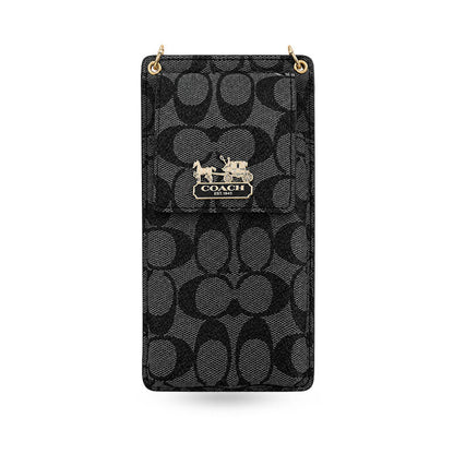 Luxury Coach Monogram Multi-Pocket Crossbody Phone Bag