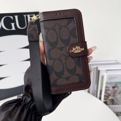 Luxury Monogram Canvas Wallet Case for iPhone 12-18 Series