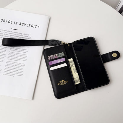 Luxury Monogram Canvas Wallet Case for iPhone 12-18 Series