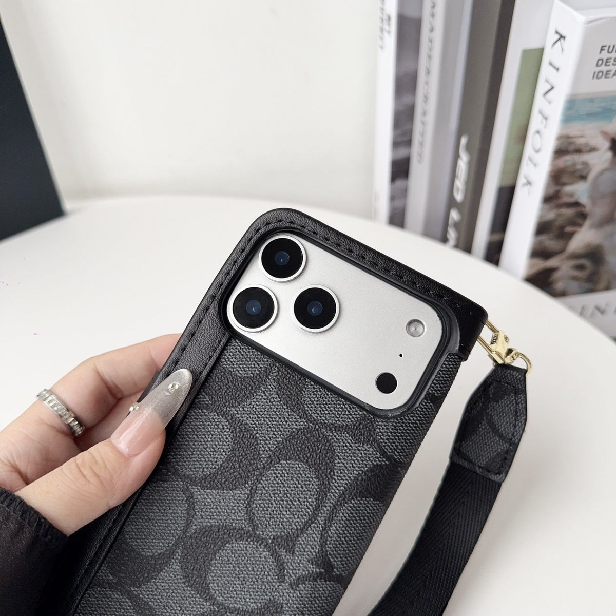 Luxury Monogram Canvas Wallet Case for iPhone 12-18 Series