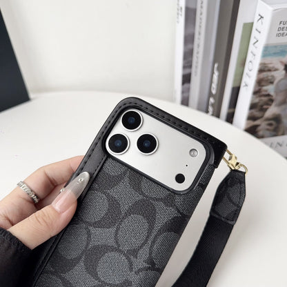 Luxury Monogram Canvas Wallet Case for iPhone 12-18 Series