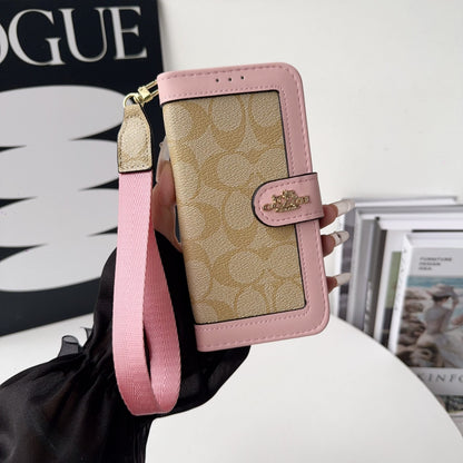 Luxury Monogram Canvas Wallet Case for iPhone 12-18 Series