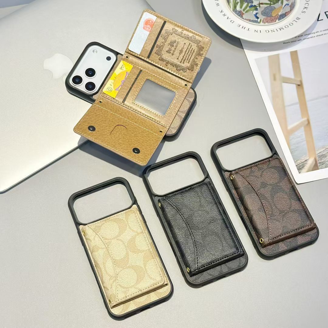 Luxury Monogram Wallet Case for iPhone 17 16 15 14 13 12 Series