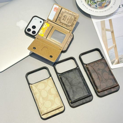 Luxury Monogram Wallet Case for iPhone 17 16 15 14 13 12 Series