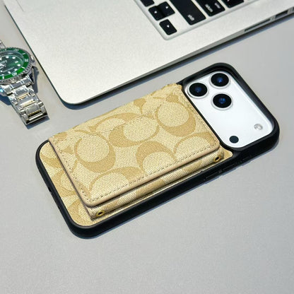 Luxury Monogram Wallet Case for iPhone 17 16 15 14 13 12 Series