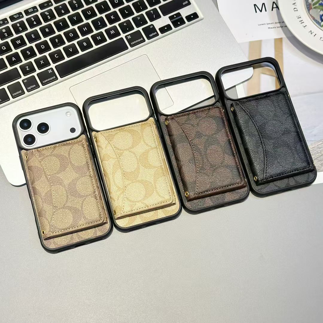 Luxury Monogram Wallet Case for iPhone 17 16 15 14 13 12 Series