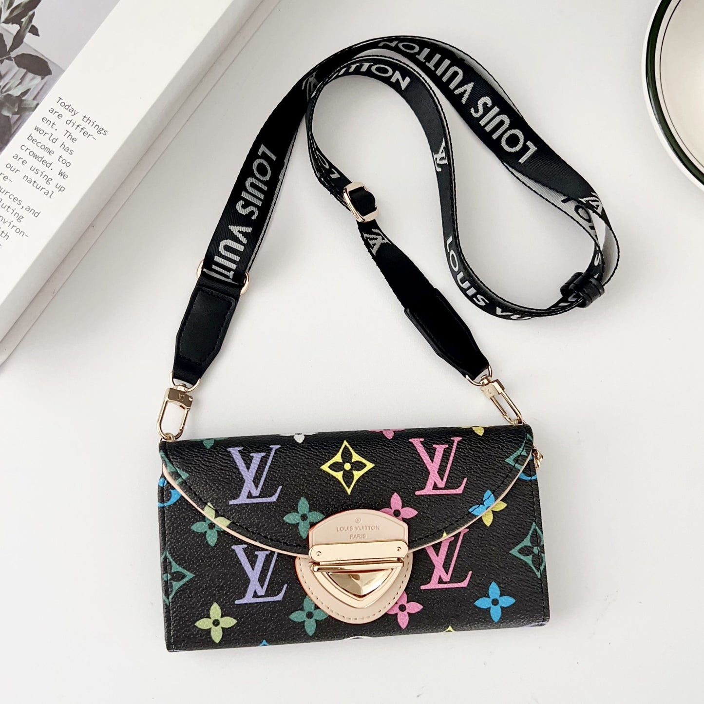 Crossbody Wallet Bag LV Style Case for iPhone 12-17 Series