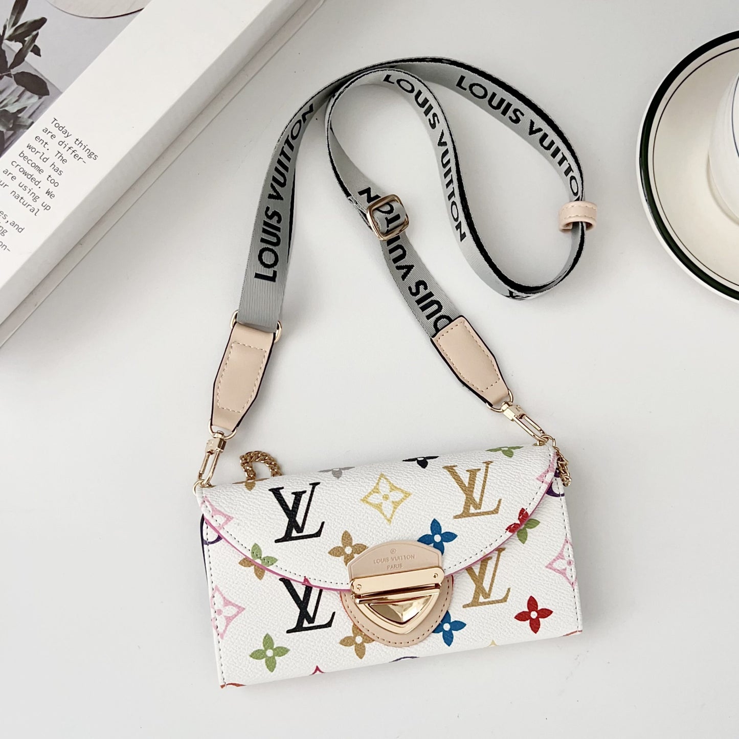 Crossbody Wallet Bag LV Style Case for iPhone 12-17 Series