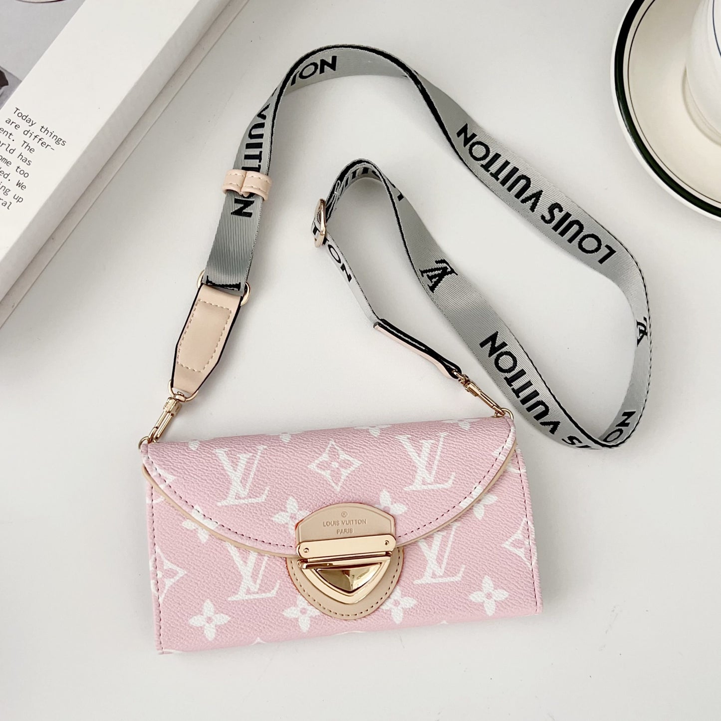 Crossbody Wallet Bag LV Style Case for iPhone 12-17 Series