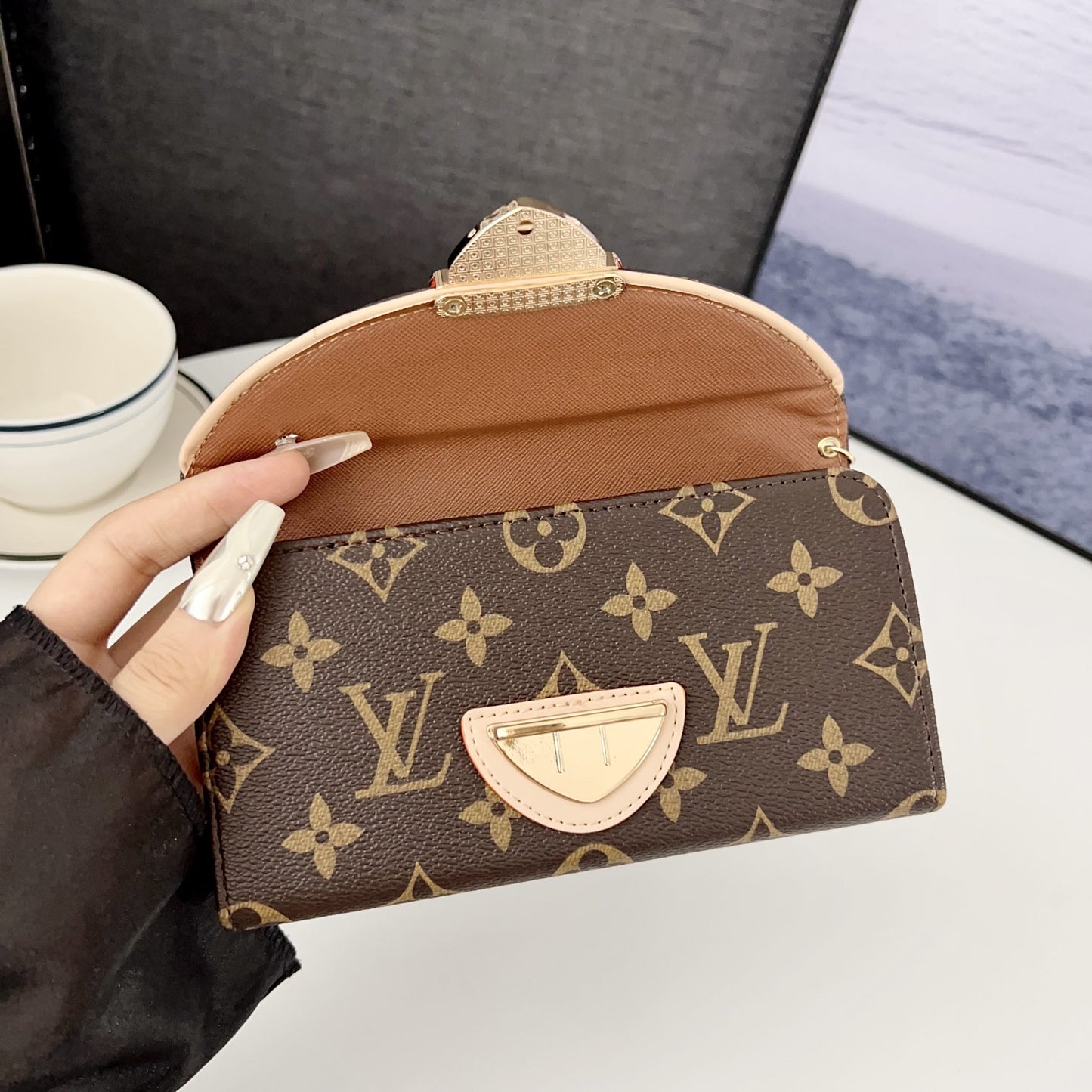 Crossbody Wallet Bag LV Style Case for iPhone 12-17 Series