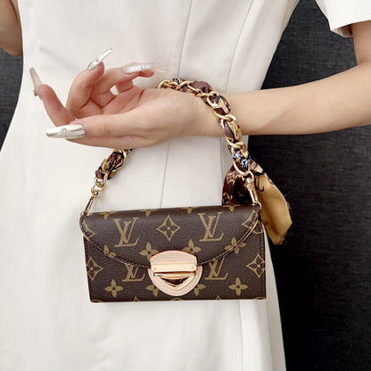 Crossbody Wallet Bag LV Style Case for iPhone 12-17 Series