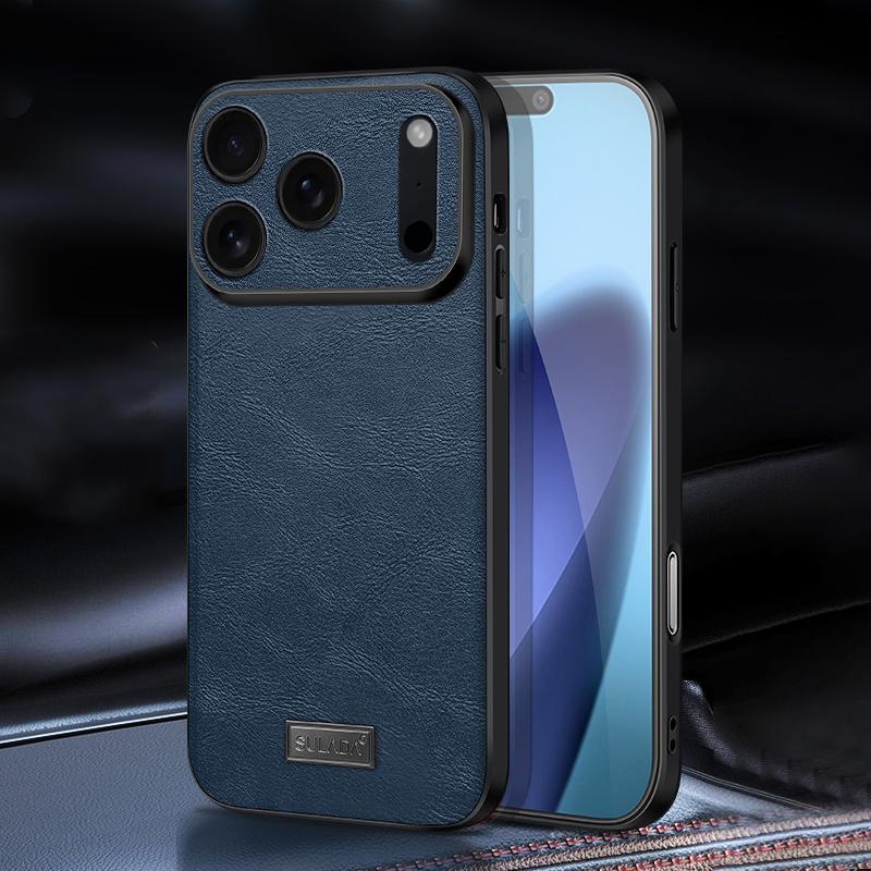 Shockproof TPU Hybrid Handmade Leather Phone Case For iPhone 17 / 16 / 15 / 14