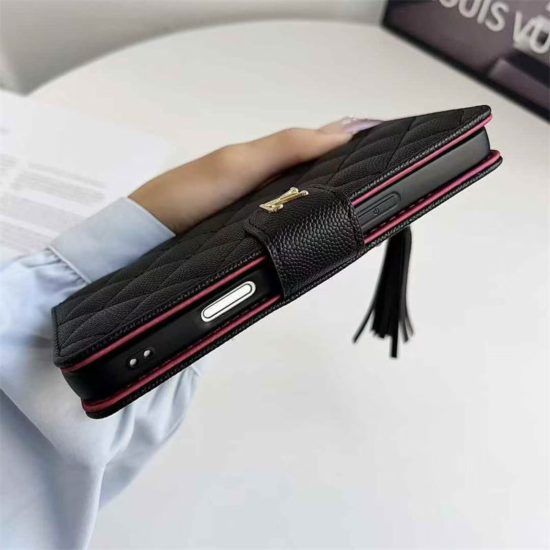 Premium Louis Vuitton Leather Wallet Leather Crossbody Bag For iPhone Case 12-18 Pro & Pro Max