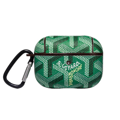 Luxury Green GYD Monogram AirPods Case - Premium Leather Style Protection