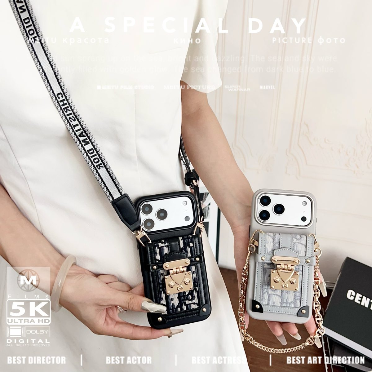 Fashion Dior Crossbody Phone Case iPhone 12-17 Series