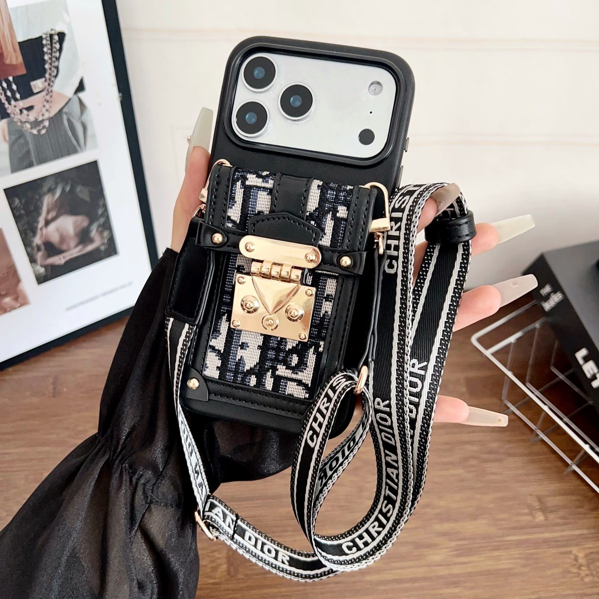Fashion Dior Crossbody Phone Case iPhone 12-17 Series