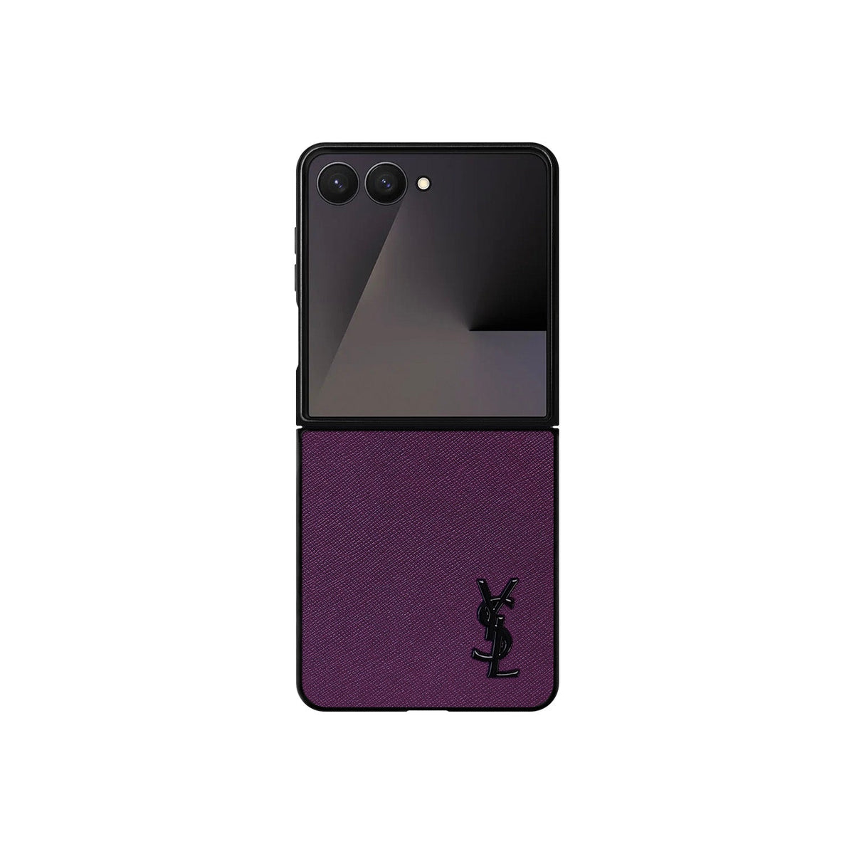 Luxury YSL Leather Case Purple for Samsung Galaxy Z Fold & Z Flip Series