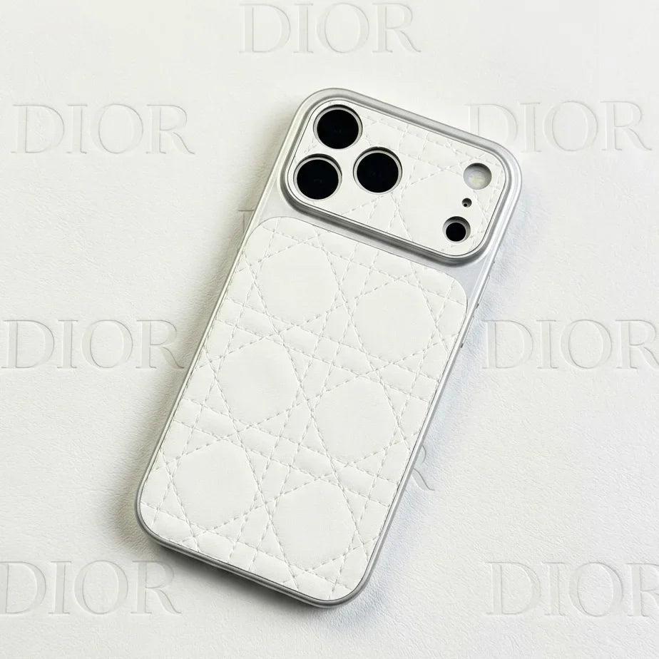 Dior Luxury Leather Phone Case for iPhone 14-18 Pro & Pro Max