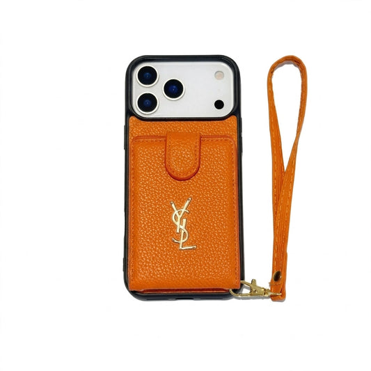 Premium YSL Case Card Holder For iPhone 12-18 Pro & Pro Max