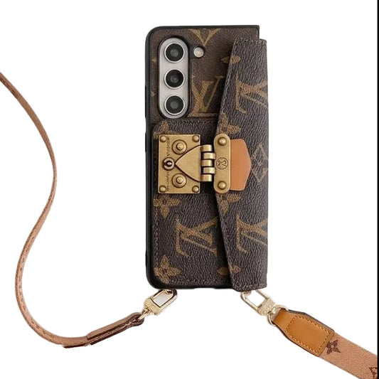 Trunk Style Wallet Case with Strap for Samsung Z Fold 3-8 Ultra