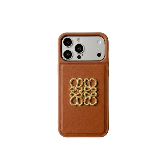 Luxury Leather Emblem iPhone Case | Premium Protection & Style