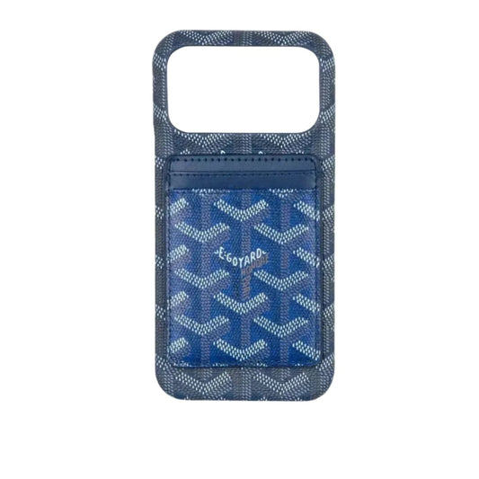 Blue Premium GD iPhone MagSafe Case with Cardholder For iPhone 12-18 Pro & Pro Max