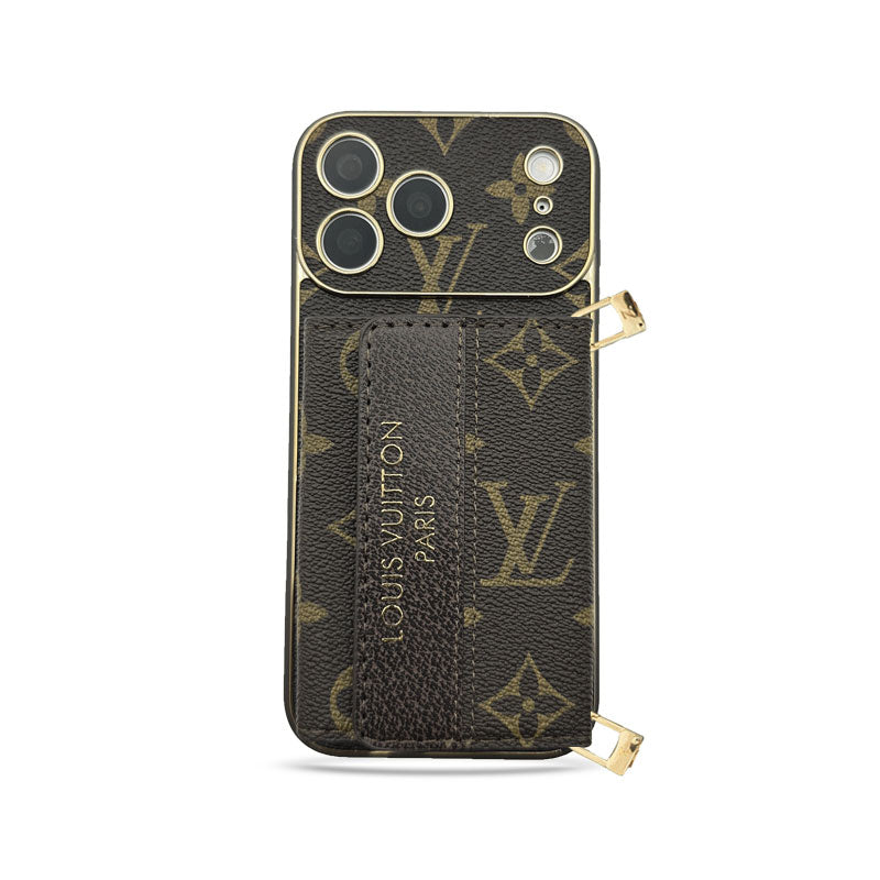 Refined Leather Monogram iPhone Case With Wallet And Crossbody