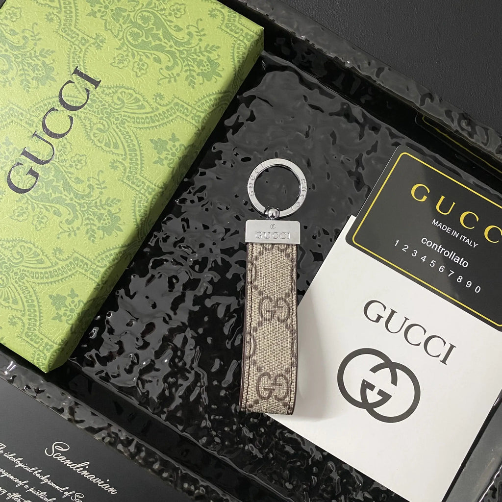 Leather GG Key Holder Bag Charm