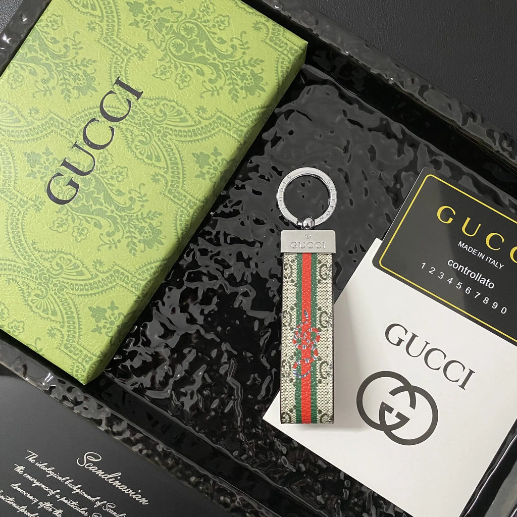 Leather GG Key Holder Bag Charm