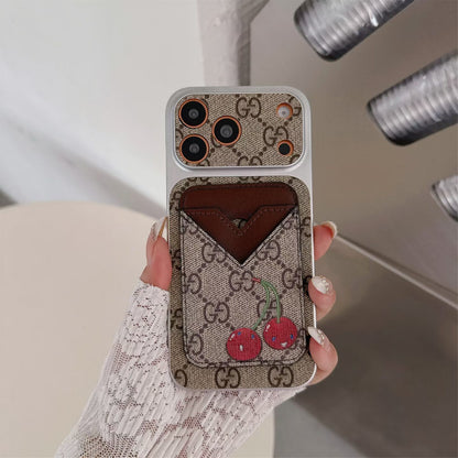 GG Style Phone case Magnet Card Holder for iPhone 13-17 Series