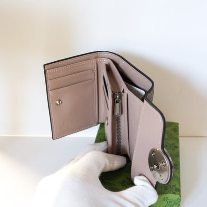 Luxury GUCCI Monogram Canvas Wallet Magnetic Clasp