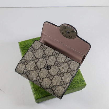 Luxury GUCCI Monogram Canvas Wallet Magnetic Clasp