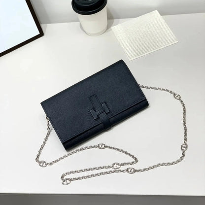 Luxury Hermes Wallet with Chain