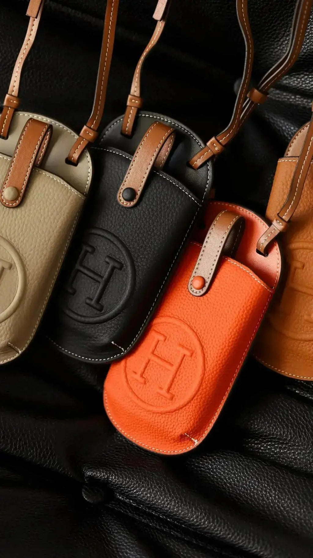 Hermès Orange Pouch iPhone Case Crossbody Strap