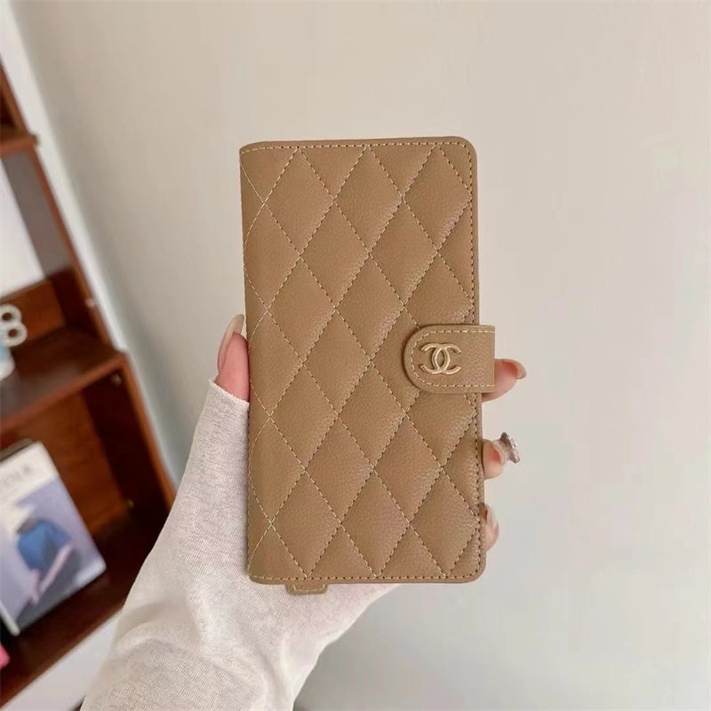 Premium Chanel Leather Wallet Leather Crossbody Bag Apple iPhone Case theroxymob