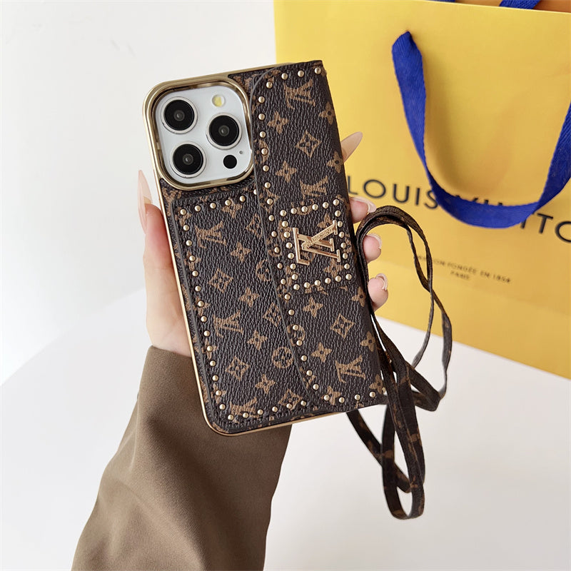 Monogram LV Leather iPhone Case theroxymob