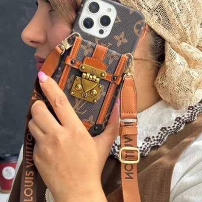 Canvas Leather Wallet Card Holder Crossbody iPhone Case theroxymob