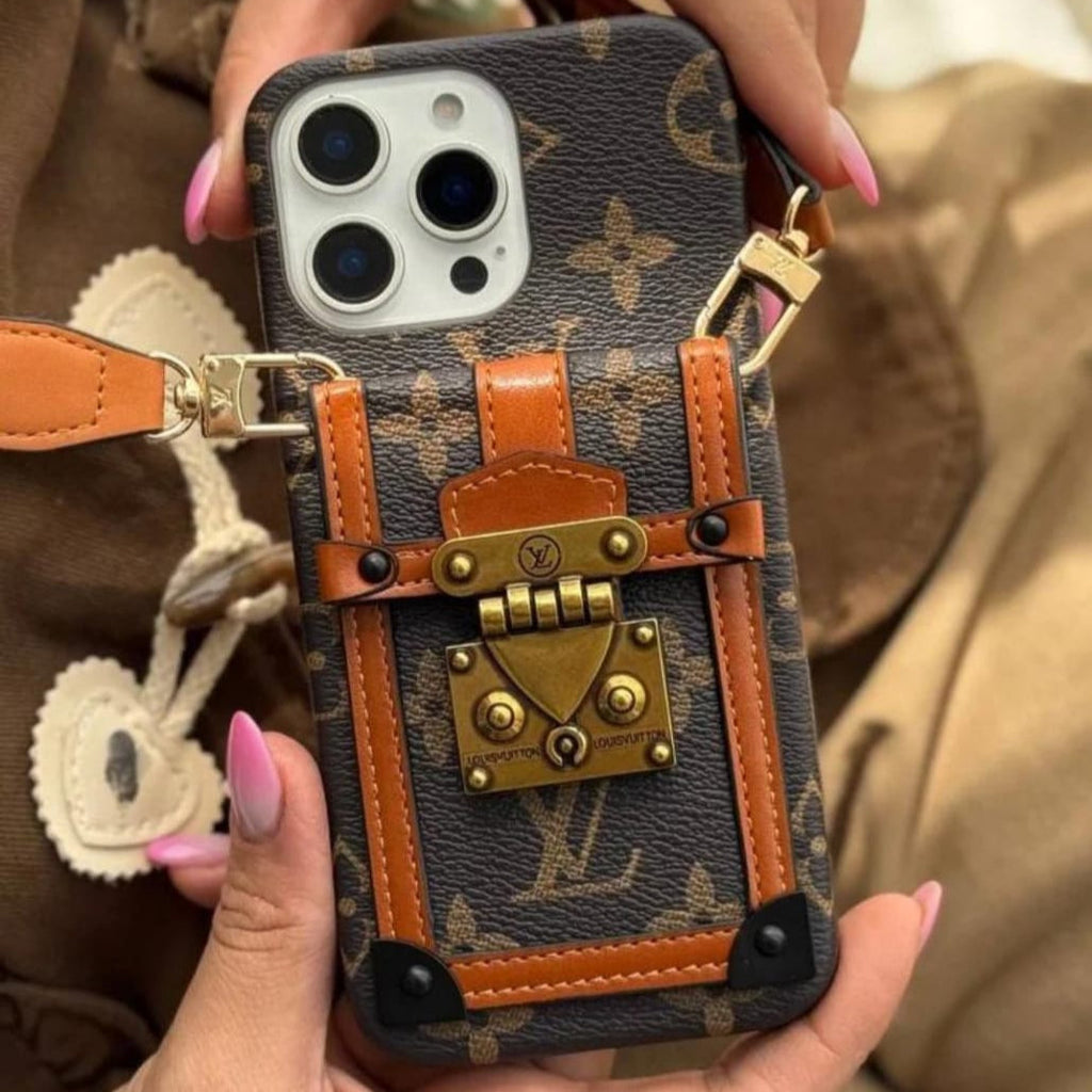 Canvas Leather Wallet Card Holder Crossbody iPhone Case theroxymob