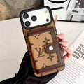 Lv Leather Card Holder Phone Case For iPhone 17 / 16 / 15 / 14